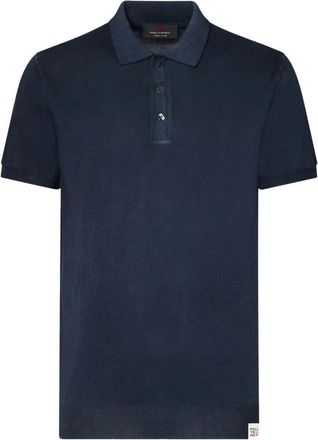 Peuterey Katoenen Poloshirt - Heren - Polos - Blauw - L - Katoen - Tops