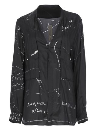 Rick Owens Black Larry Fogpocket Cotton Shirt