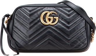 Gucci Pre-owned Womens Gg Marmont Shoulder Bag - Black Leather - One Size