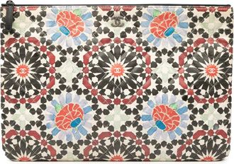 Chanel Clutch Paris Dubai grande in pelle di agnello con stampa 2014-2015 - Multicolore