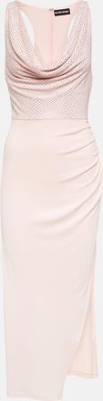 DAVID KOMA Crystal-embellished midi dress