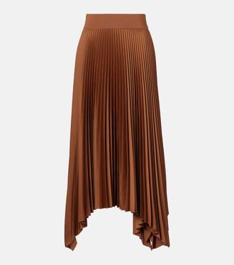 Joseph Ade plisse asymmetric crepe midi skirt