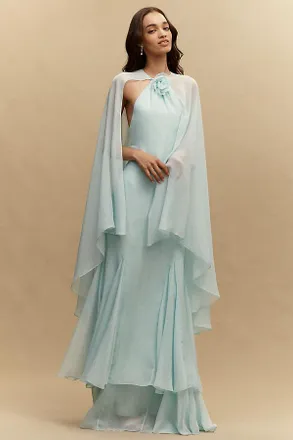 Retrof&ecirc;te Lireal Chiffon Cape Maxi Dress