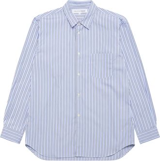 Comme Des Gar&ccedil;ons Vertical Striped Button-Up Shirt with Classic Collar