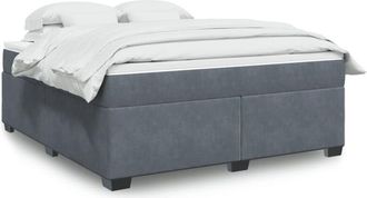vidaXL Vidaxl - Cama Box Spring Con Colch&oacute;n Terciopelo Gris Oscuro 180x200 Cm