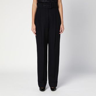 Pianoforte di Max Mara Black Grain de Poudre wool trousers