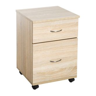 HOMCOM HOMCOM Wheeled Cabinet - Oak - Home Living | TJ Hughes