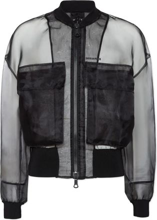 Dsquared2 Bomber semi trasparente - Nero