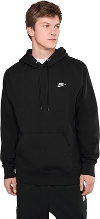 Nike Club Fleece Pullover Hoodie Mens Clothing Black/Black/White : 2XL, Cotton/Polyester