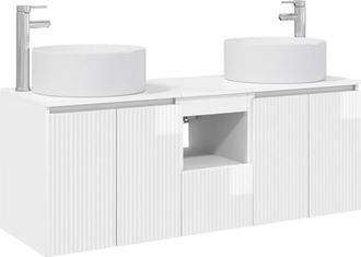 vidaXL Juego De Muebles De Ba&ntilde;o 3 Uds. Blanco Brillante Vidaxl