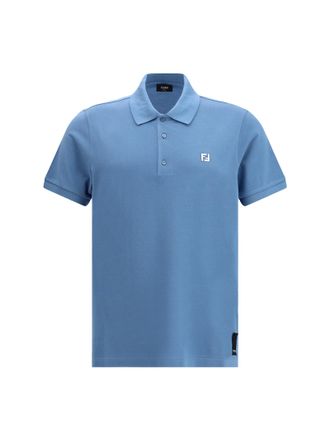 Tシャツ・カットソー Fendi Air Force Blue Piquet Polo Shirt FAF747AU8TF1PMG_01