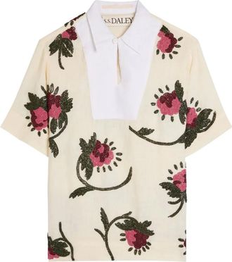 S.S.Daley Iona linnen top met kralen - Beige
