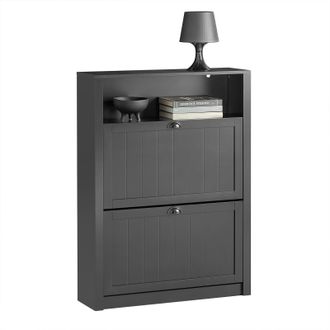 SoBuy Zapatero Estrecho Organizador Para Zapatos Con 2 Puertas Abatibles 80 X 24 X 110 Cm Fsr87-sch Sobuy Es
