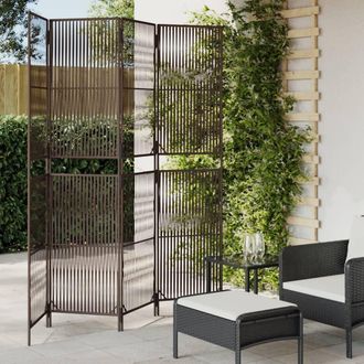 vidaXL Biombo De 4 Paneles Rat&aacute;n Sint&eacute;tico Marr&oacute;n Vidaxl