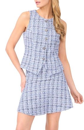 CeCe by Cynthia Steffe Tweed Vest in Bellflower Blue at Nordstrom, Size 14