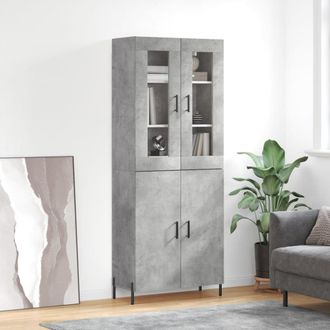 Berkfield Home Highboard Concrete Grey 69.5x34x180 cm Engineered Wood