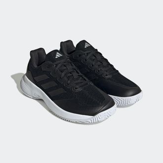 adidas Tennisschuh ADIDAS PERFORMANCE GAMECOURT 2.0, Gr. 38,5, schwarz (core schwarz, core schwarz, silber metallic), Synthetik, Textil, Schuhe Tennisschuh, 