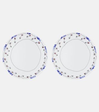 Serax Midnight Flowers Anemone Milk set of 2 starter plates by Marni