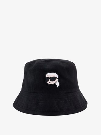 Karl Lagerfeld Cotton bucket hat with iconic patch - KARL LAGERFELD - gender_Woman