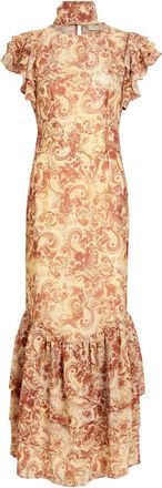 De La Vali DE LA Vali Avalon Floral-print Chiffon Maxi Dress - Yellow - 16 (UK16 / XL)