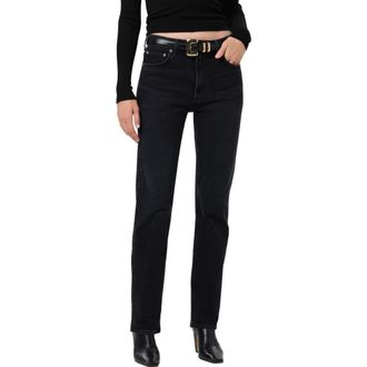 Citizens Of Humanity Zurie High Waist Straight Leg Jeans in Willow Black at Nordstrom, Size 30