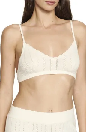 Eberjey Pointelle Sweater Knit Bralette in Ivory at Nordstrom, Size X-Small