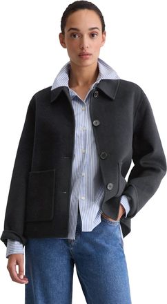 Marc O'Polo Hemdjacke MARC OPOLO regular fit aus edlem Woll-Doubleface, Damen, Gr. 40, deep night blau, Obermaterial: 50% Wolle, 50% Polyester, Jacken Hemdjacke