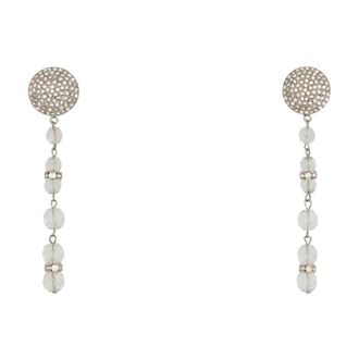 Alessandra Rich Kristal-versierde Oorbellen - Dames - Oorbellen - Grijs - ONE Size - Accessoires