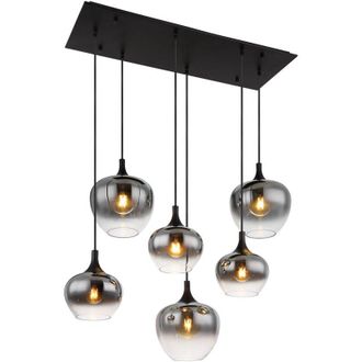 Globo Lighting L&aacute;mpara Colgante - Maxy - Negro - Vidrio Vidrio Ahumado - - Globo