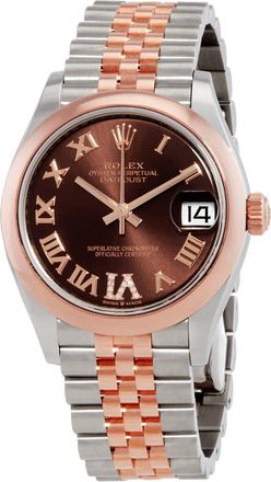 Rolex Datejust 31 Chocolate Dial Automatic Ladies Steel and 18kt Everose Gold Jubilee Watch 278241CHRDJ