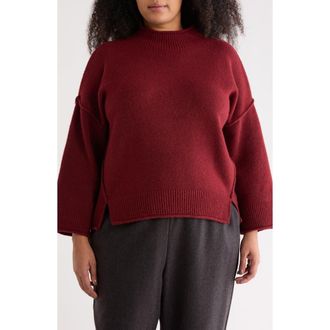 Max Studio Exposed Seam Mock Neck Sweater in Chestnut at Nordstrom Rack, Size 1 X