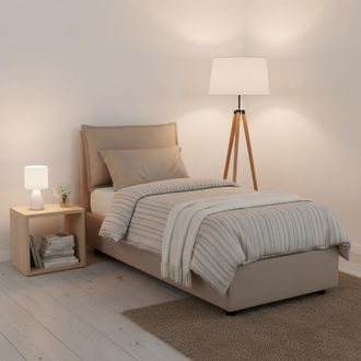 Dmora Dmora - Cama Individual Daugust, Cama Contenedor Con Revestimiento De Tela, 100% Made In Italy, Apertura Frontal, Con Colch&oacute;n Cm 80x190 Incluido, T&oacute;rt