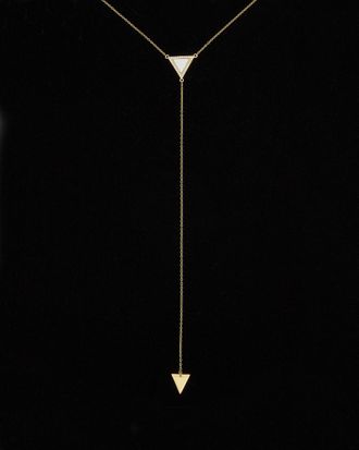 Argento Vivo 18K Over Silver Cz & 10Mm Mother-Of-Pearl Necklace