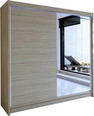 Mirjan24 Armario Closico Cavaris I, Roble Sonoma, 215x180x58cm, Puertas De Armario: Correderas, N&uacute;mero De Estantes: 5, Led