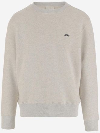 Autry Grey Crewneck Logo Sweatshirt