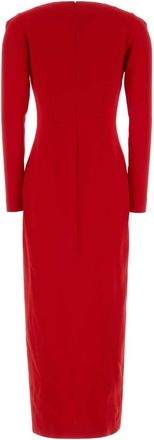 Alessandra Rich Womens Evening Dress Red Viscose Acetate Elastane