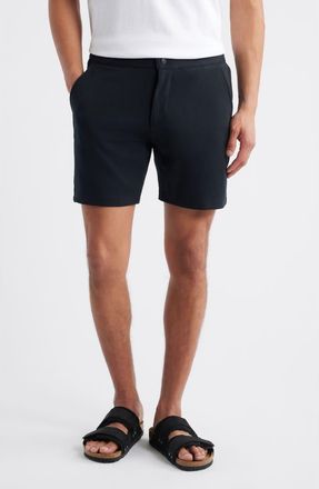 W.R.K Liam Flat Front Knit Shorts in Black at Nordstrom, Size 30