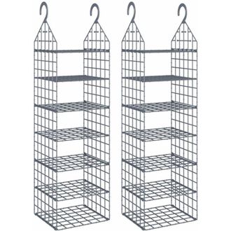 vidaXL Vidaxl - Estanter&iacute;as Colgantes Para Armario Con 7 Estantes 2 Unidades Gris