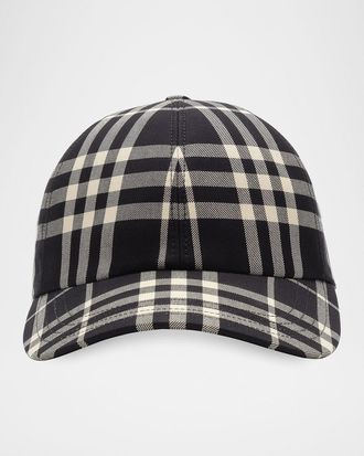 Burberry Men & apos;s Checked Cotton Baseball Cap