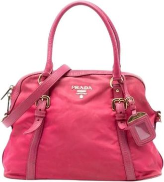 Prada Pre-owned Nylon Satchel - Dames - Vintage Handtas - Roze - ONE Size - Nylon - Vintage