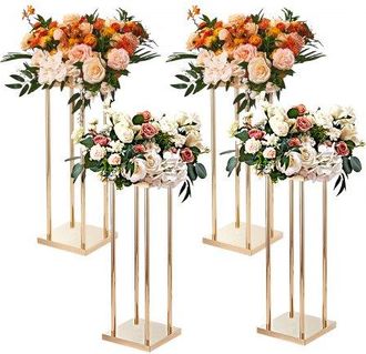 OEM 4er-set Blumenhocker Eckig 20x20x80cm Blumenst&auml;nder Eisen Beistelltisch Modern Blumens&auml;ule Metall-laminat Pflanzenhocker Pflanzenst&auml;nder Metallst&auml;nder