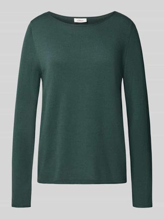 s.Oliver Red Label Regular Fit Strickpullover aus Baumwoll-Viskose-Mix in Dunkelgruen, Gr&ouml;&szlig;e 34