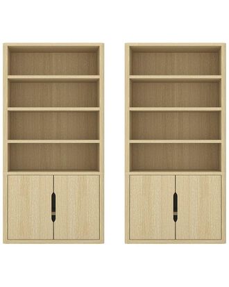 Manhattan Comfort Set Of 2 Rivington Modern Bookcase Cabinets (4-Shelf)
