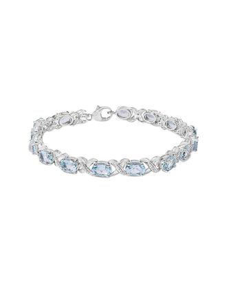 House of Brilliance Haus Of Brilliance Colorful Gemstones Silver 16.55 Ct. Tw. Diamond & Topaz Tennis Bracelet