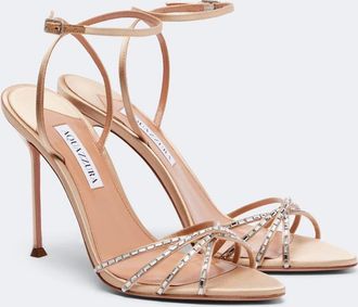 Aquazzura Tell Me Crystal satin sandals