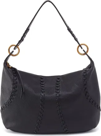 Hobo Opal Leather Shoulder Bag in Black at Nordstrom