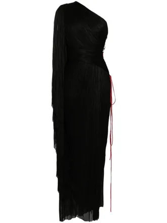Maria Lucia Hohan draped one-shoulder maxi dress - women - Nylon/Spandex/Elastane - 38 - Black