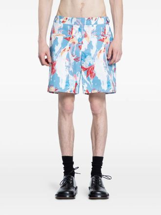 Alexander McQueen floral shorts - Blue