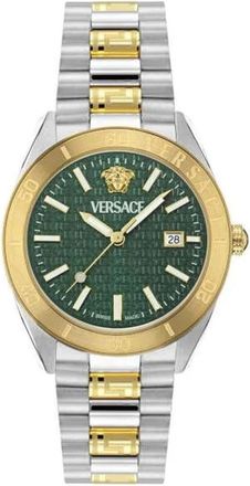 Versace V Dome Horloge - Heren - Horloges - Grijs - ONE Size - Accessoires