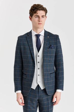 PAUL ANDREW Tweed Check 3 Piece Suit with Waistcoat